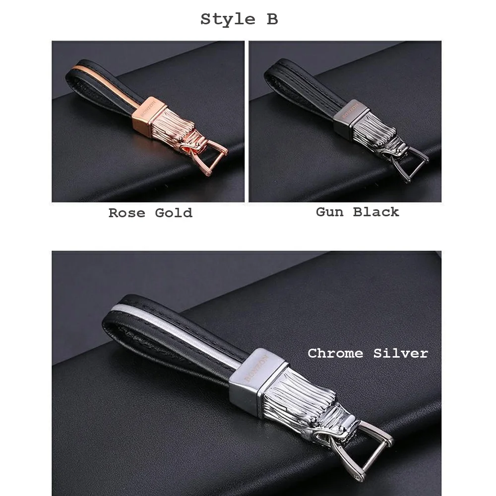Wholesale New York Trendy Double Loops Keychain Pants Waist Belt Leather Loop Key Chain with LED Lights