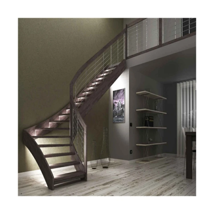 PRIMA Straight Stair Factory Customized Stairs Outdoor Gold Plated Stair Railings Staircase
