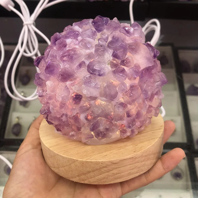 Wholesale Natural Quartz Crystals Healing Stones Clear Amethyst Chips Table Lamp Crystal Lamp Night Lights