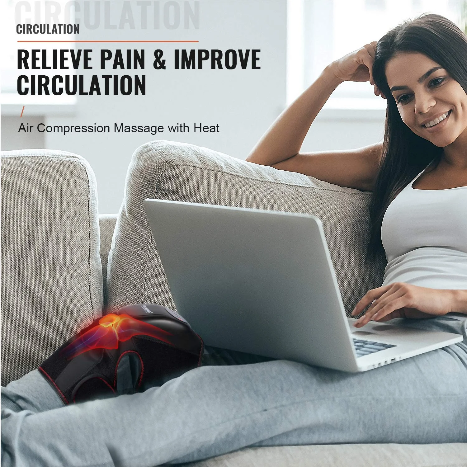 Custom FIT KING heated  smart knee massager with air compression leg vibration machine vibration extra large air pressure