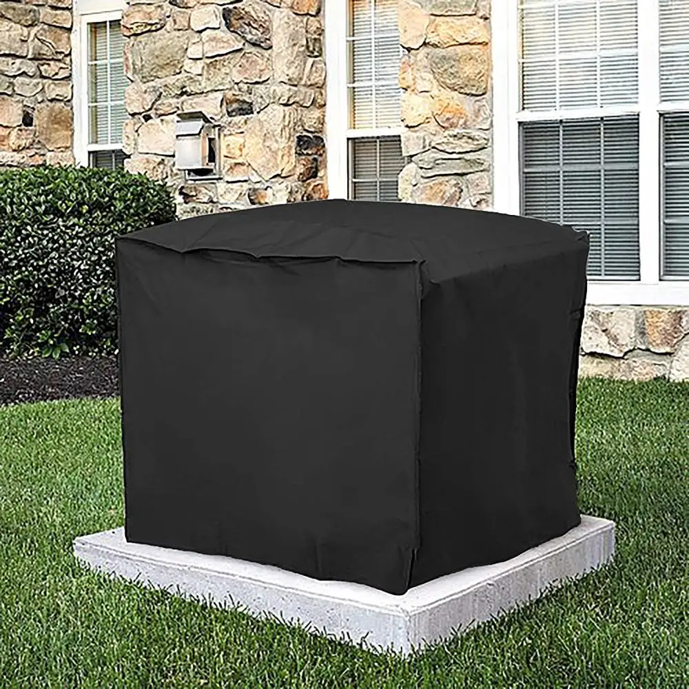 Air Conditioner Cover Waterproof - 100% UV & Weather Resistant PVC Coated Outdoor Furniture Cover with Air Pockets & Draws
