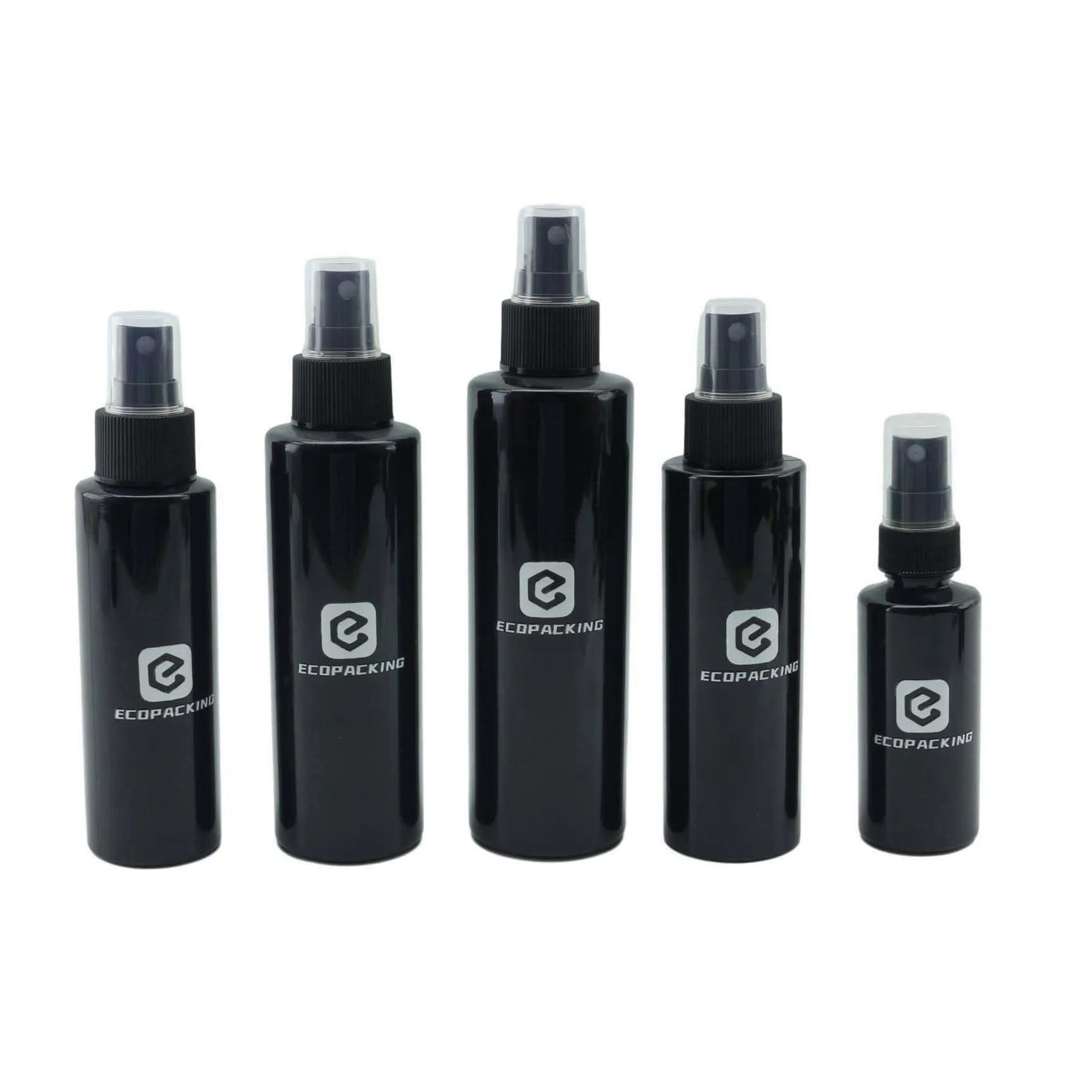 Black cosmetic 50ml 60ml 100ml 120ml 150ml 200ml 250ml 500ml spray plastic bottles