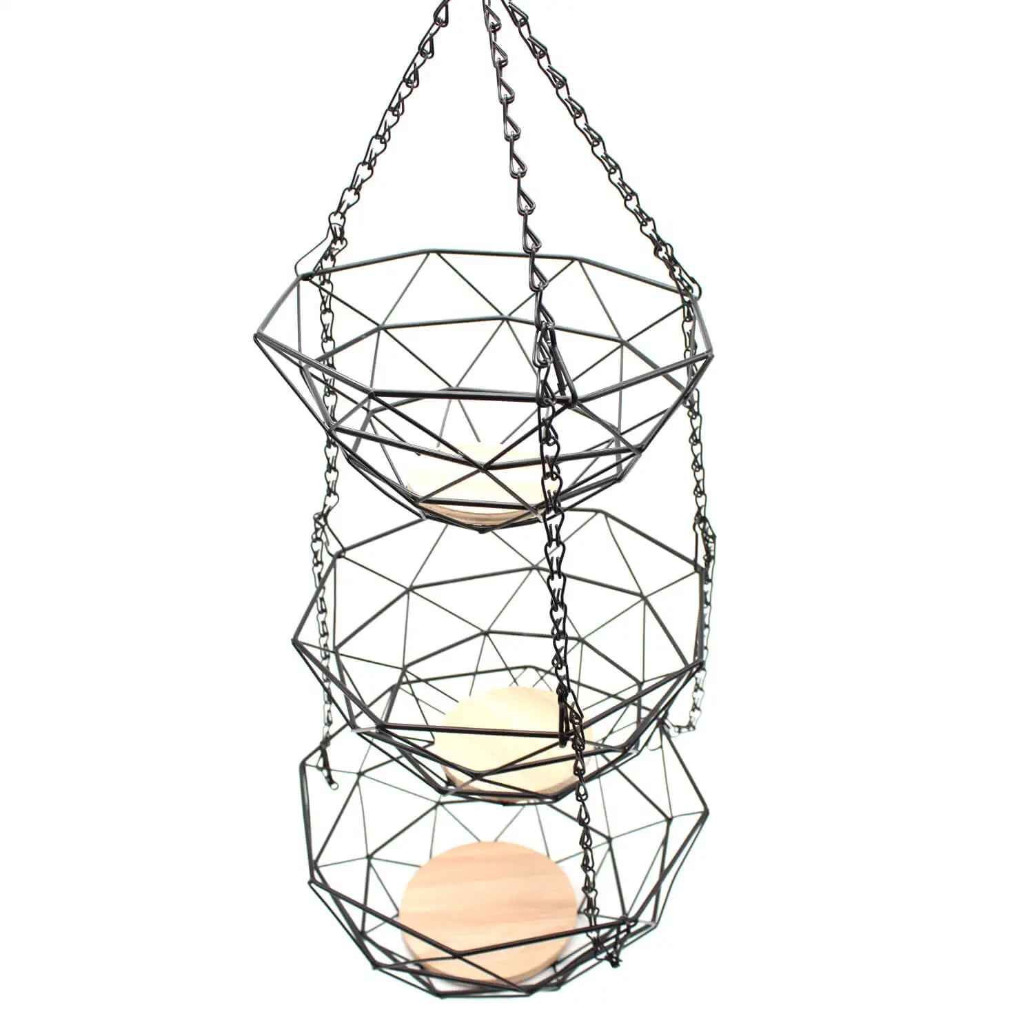 Metal Wire Basket Vegetable Storage Rack Wire Modern Heavy Duty 3 Tiers Racks Steel Storage Shelf Fruit Basket