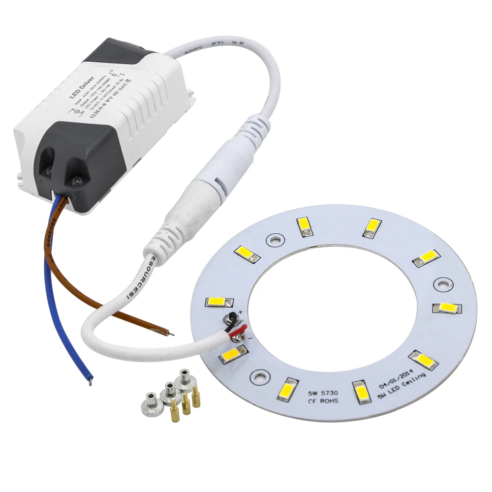  5 Вт 9 12 15 SMD 5730 круглый pcb светодиодный потолочный светильник модифицированный с