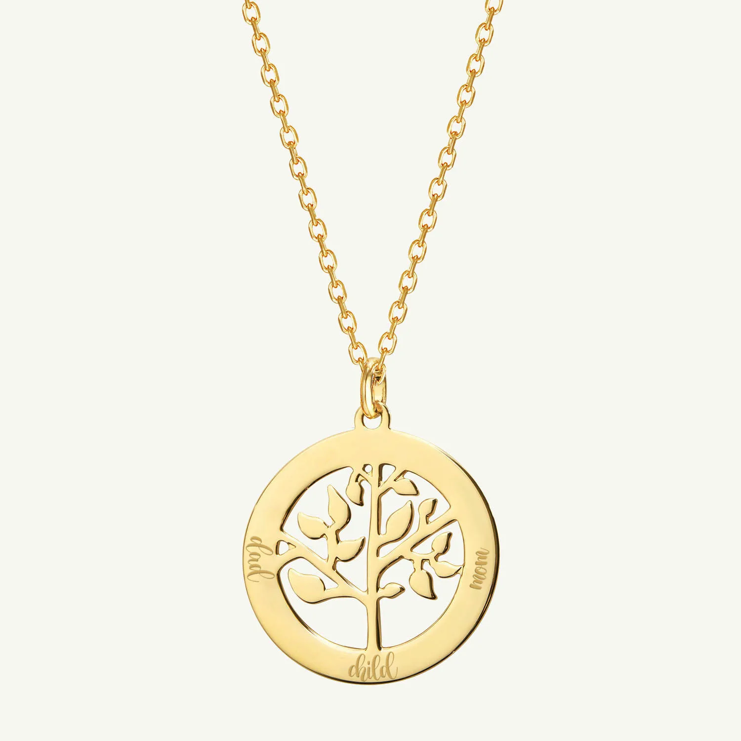 Customized name Family Tree of Life Pendant Necklace Dainty 18k gold Jewelry Anniversary Birthday Gifts for Women