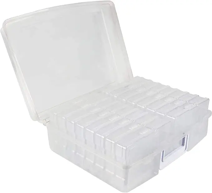 
 Прозрачный Прочный пластиковый органайзер для хранения буфета, фотографий, с 16 внутренними чехлами  
