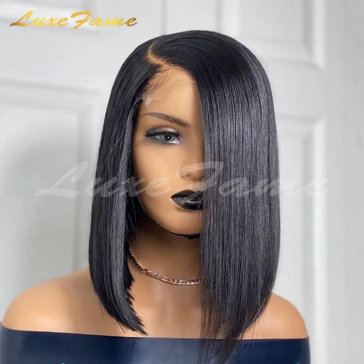Pre Plucked Lace Closure Bob Human Hair Wig,Human Hair Short Bob Wig For Black Women,Double Drawn Human Hair Bob Vietnam Wigs