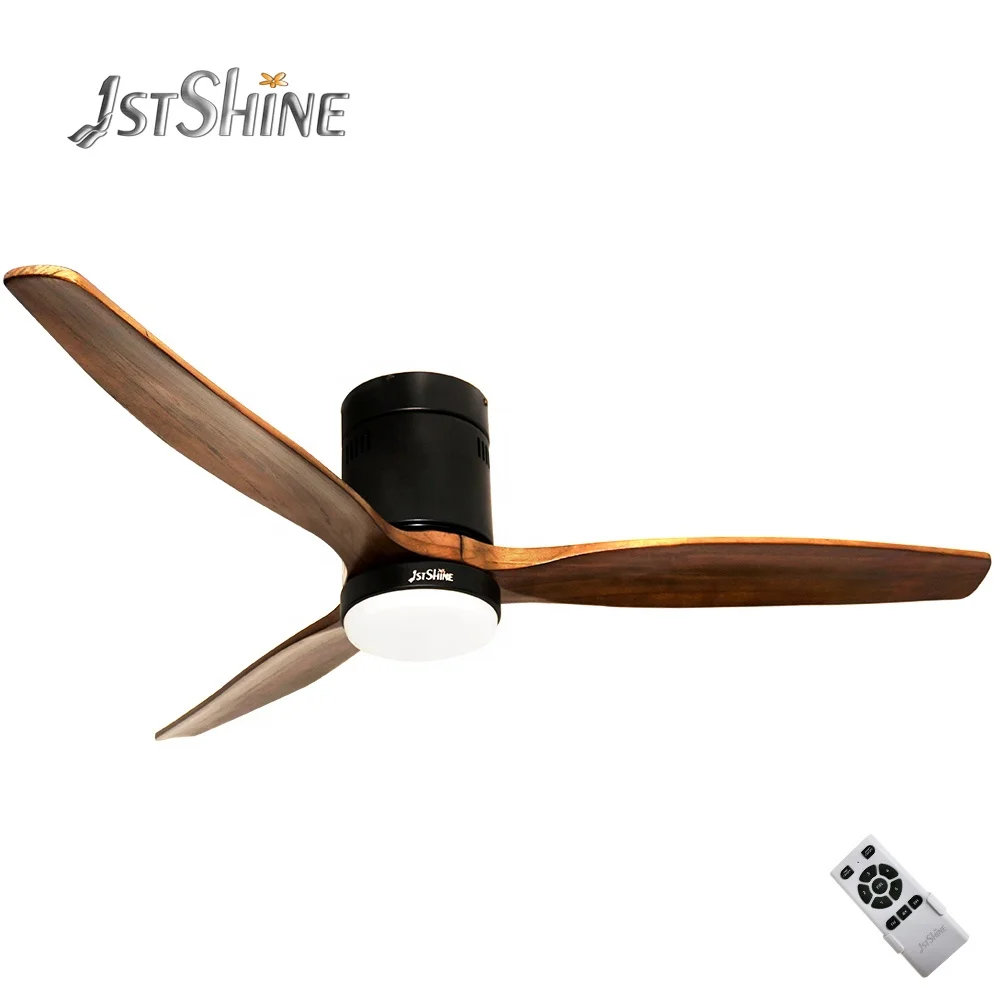 1stshine ceiling fan bedroom decorative natural wood blades inverte 3 color led light ceiling fan with remote
