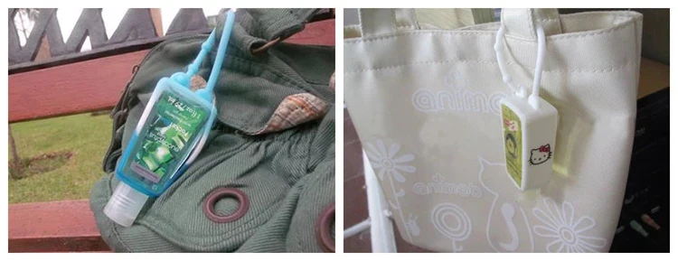 New Cute 30ml 1oz Pet Empty Mini Hand Wash Container Hand Sanitizer Liquid Gel Plastic Bottle with Silicone Holder