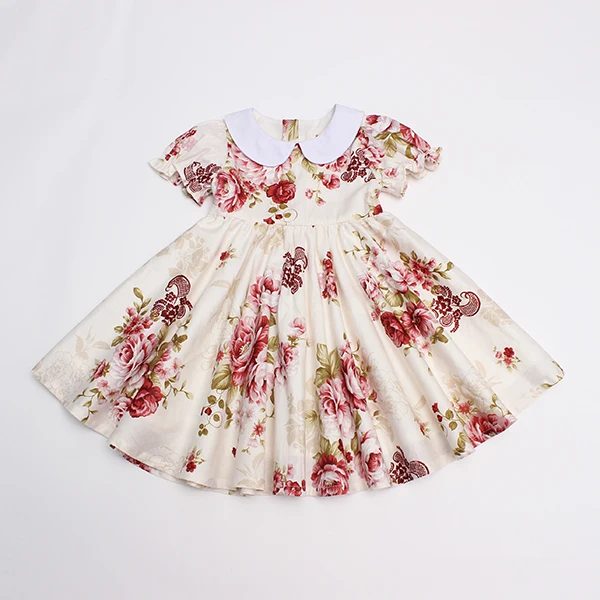 Летняя детская одежда платье для девочек повседневное милое с Питером Пэном и цветами маленьких