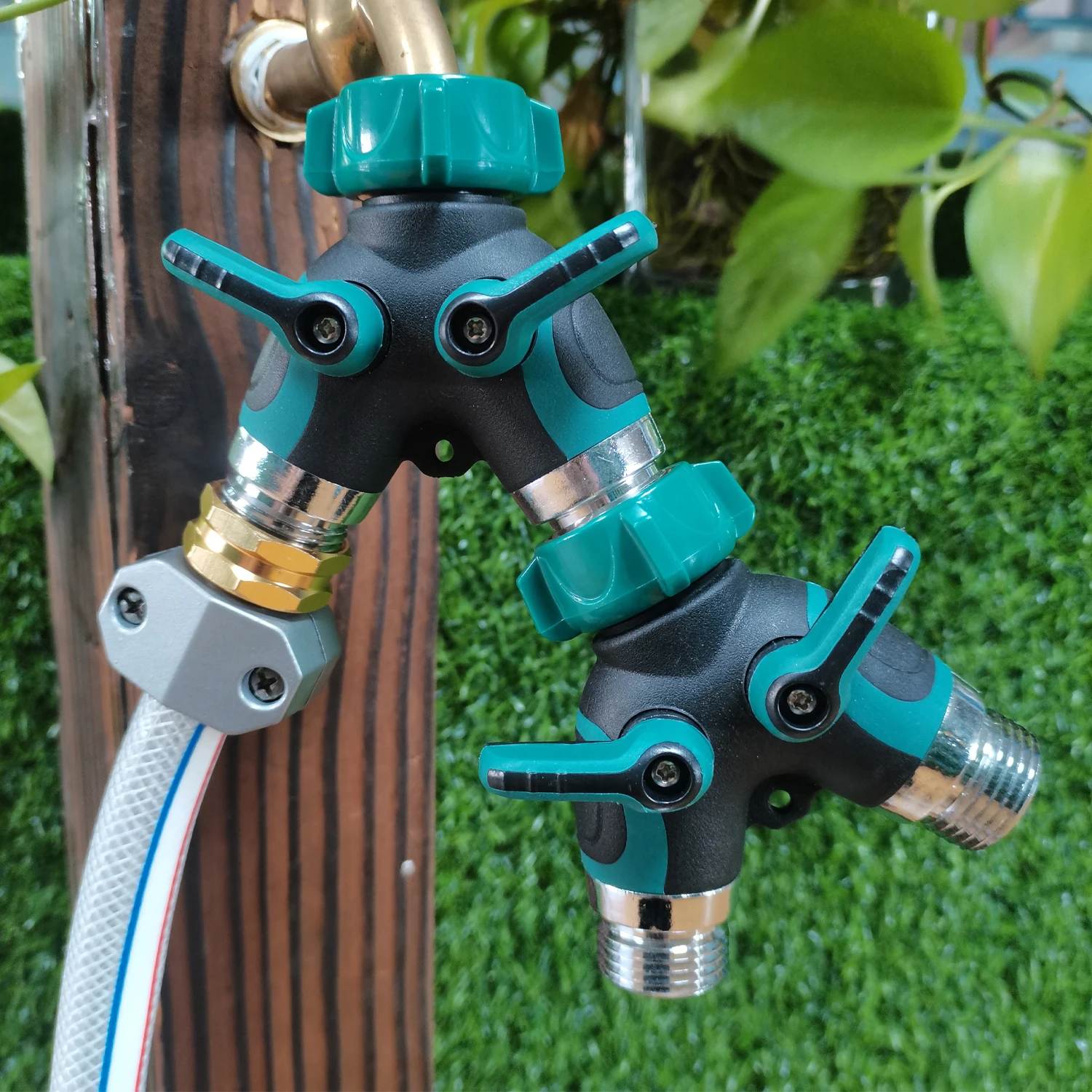 two way garden 3way hose y faucet splitter