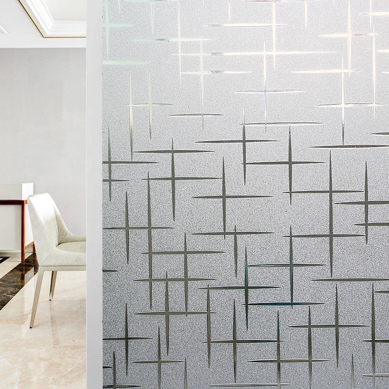 Star Pattern Privacy Decorative Glass Window Films Static Cling Frosted Vinyl Window Foil for Shower Room