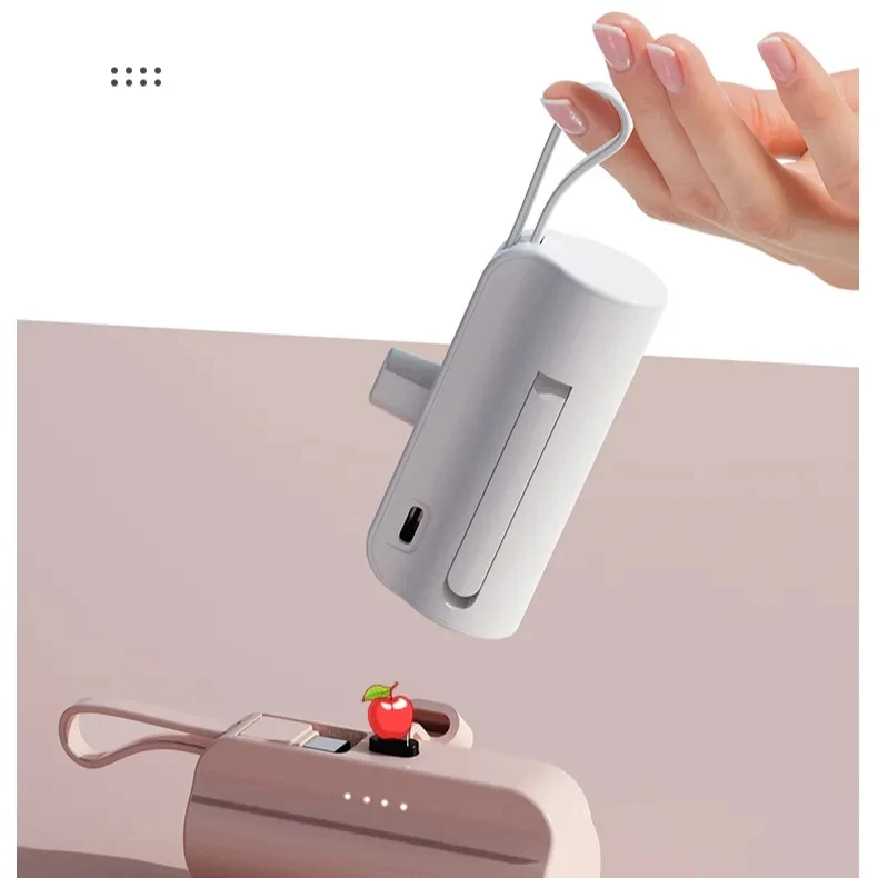 Trending Products 2023 New Arrivals Capsules Power Bank For Iphone With Type C Cable Mini Power Bank Charging Station