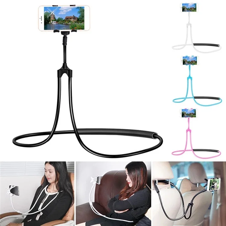 360 Rotating Neck Phone Holder 78cm Long Arm Promotional Colorful Lazy Necklace Phone Holder Flexible Cell Mobile Mount Stand
