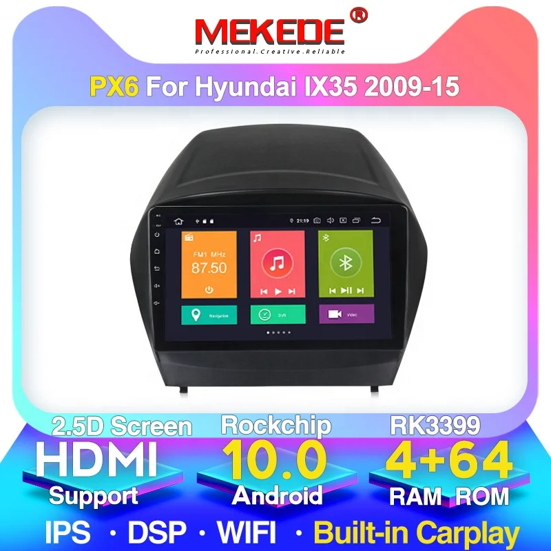  Автомобильный навигатор для Hyundai Tucson IX35 10 0-2009 с RDS BT без dvd серия M PX6 Android 2012 IPS + 2.5D DSP 4G LTE