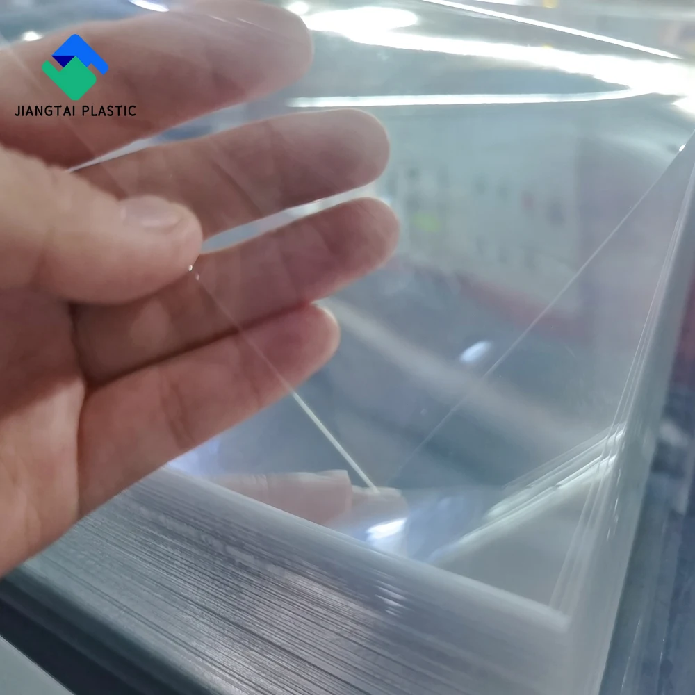 Jiangtai Plastic Hot Sale Customized Size Clear Plastic PVC Rigid Film 0.5mm 1mm Thick Transparent PVC Rigid Sheet