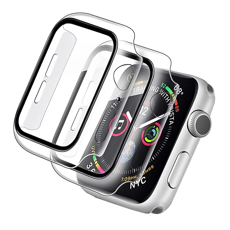 Закаленное стекло для защиты экрана от царапин чехол часов Apple iWatch 1 2 3 4 5 6