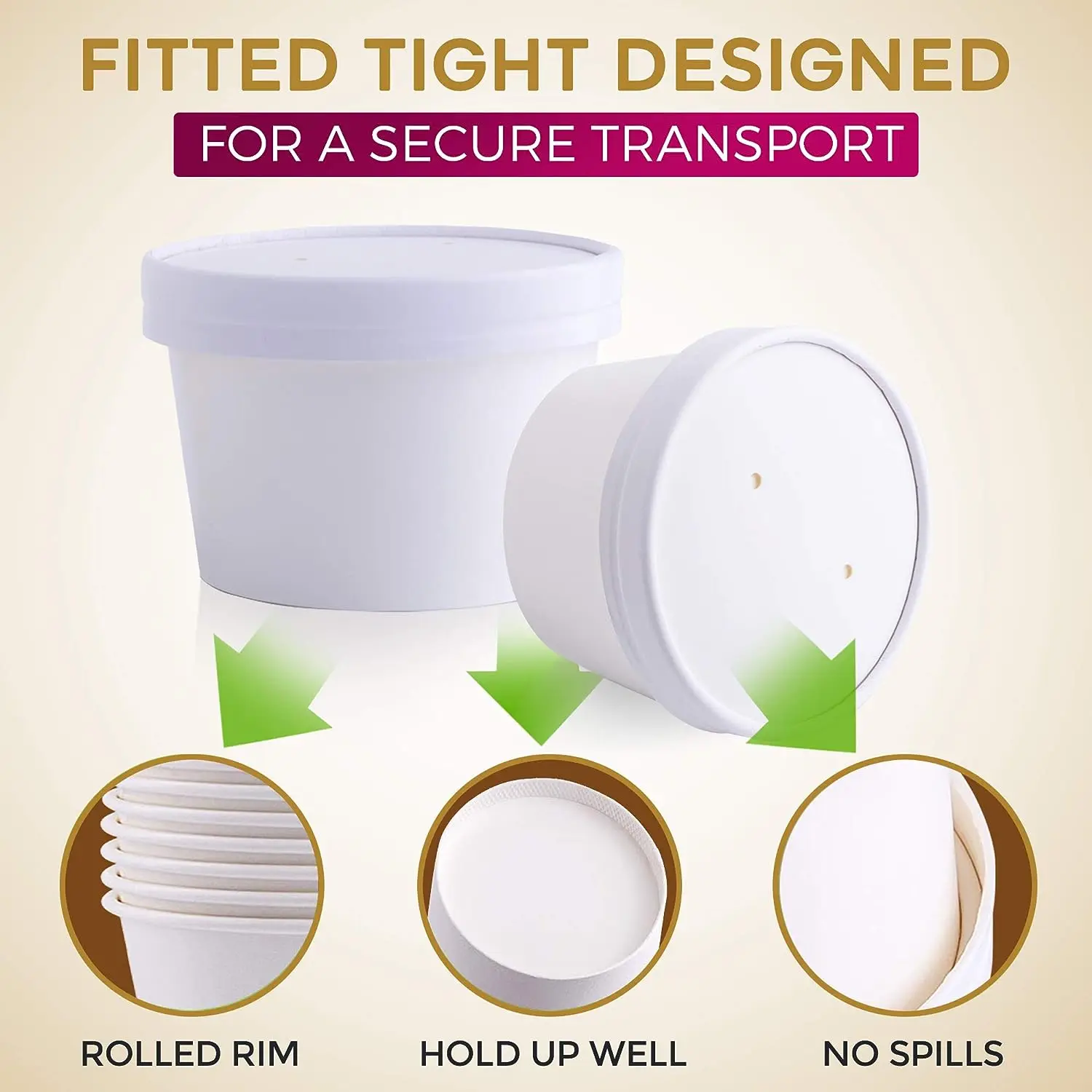 Logo Printed Manufacturer Customized Disposable Ice Cream Paper Food Cup Wholesale For Hot Soup