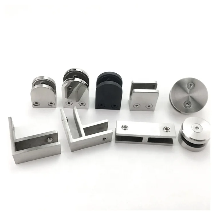 Round Square Silver Stainless Steel Clamp Bracket Supports Glass Clamps 6-12mm Thick