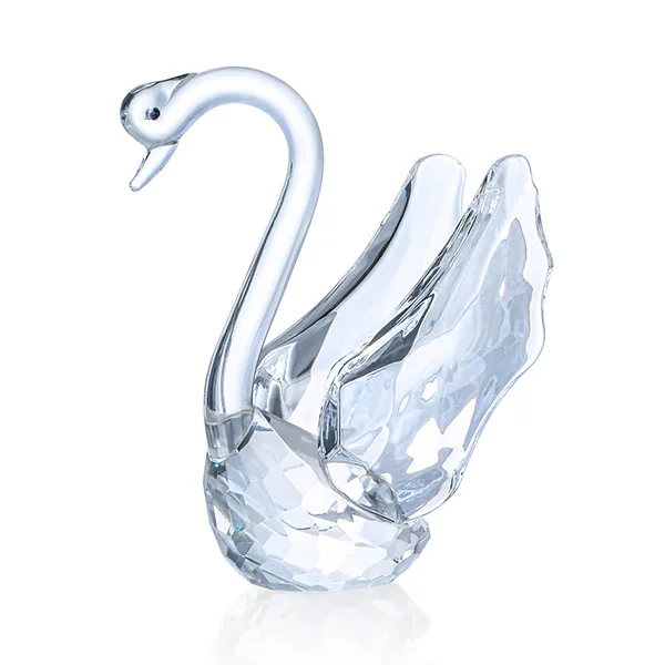 Pujiang factory Exquisite design clear crystal swan pair crystal animal souvenirs glass sculpture for wedding souvenir gifts