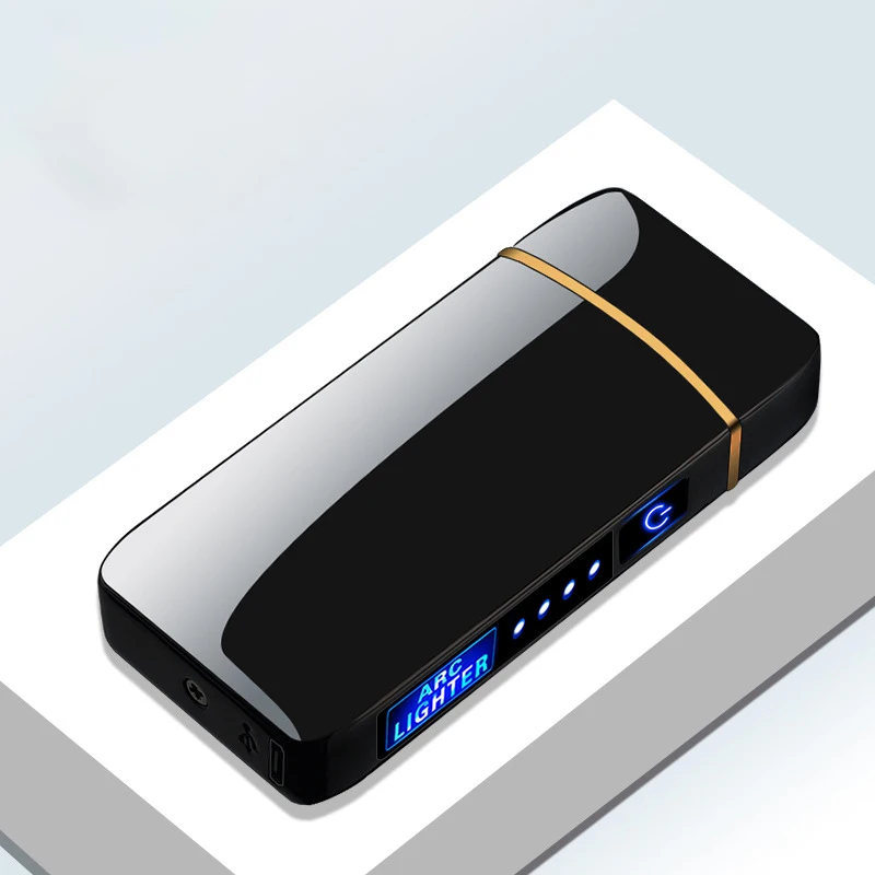 Роскошный USB-зарядный зажигалка индивидуальный датчик отпечатков пальцев разблокированный дуговой ветрозащитный прикуриватель