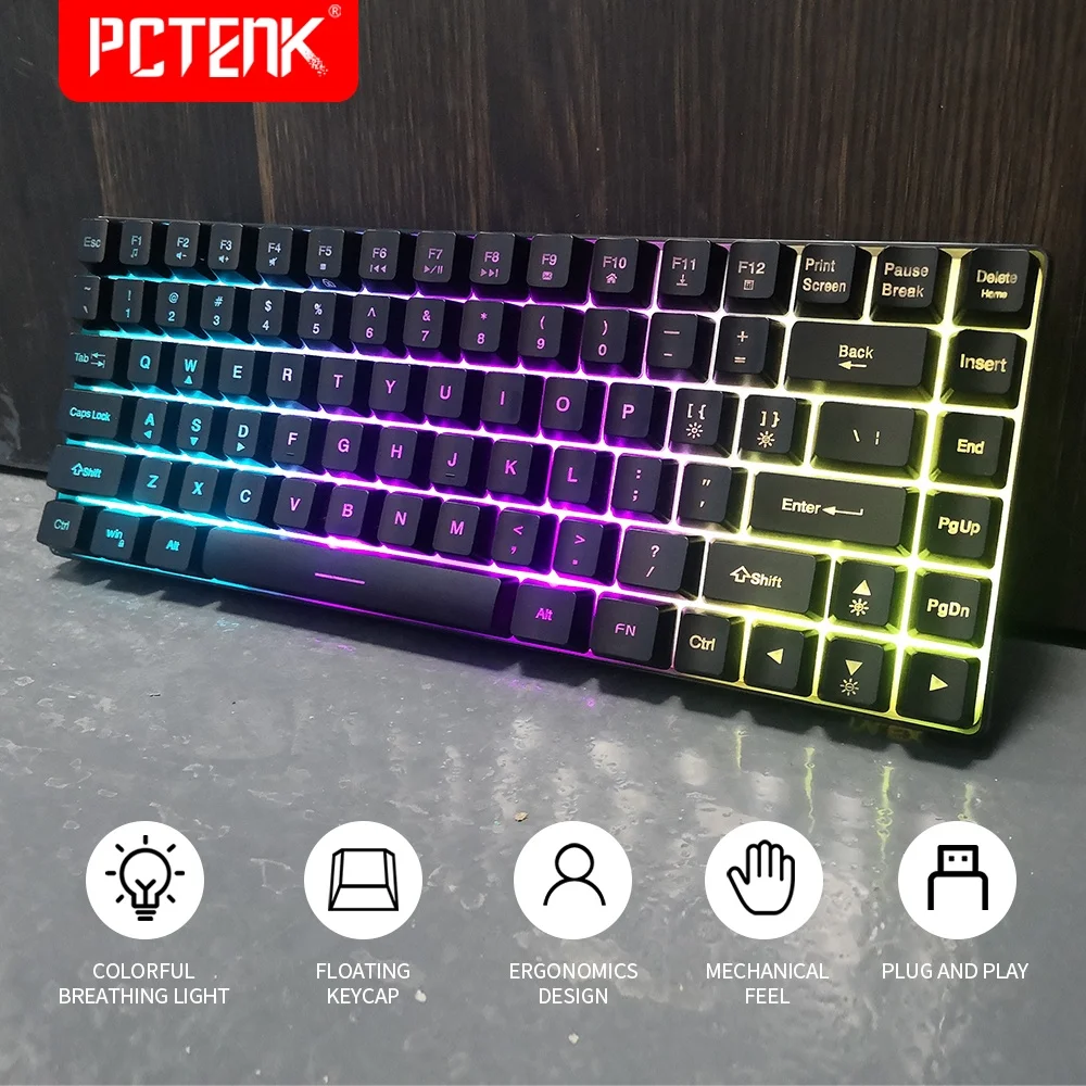 China Factory OEM ODM Customized TYPE C Rechargeable RGB Gaming Wireless Keyboard