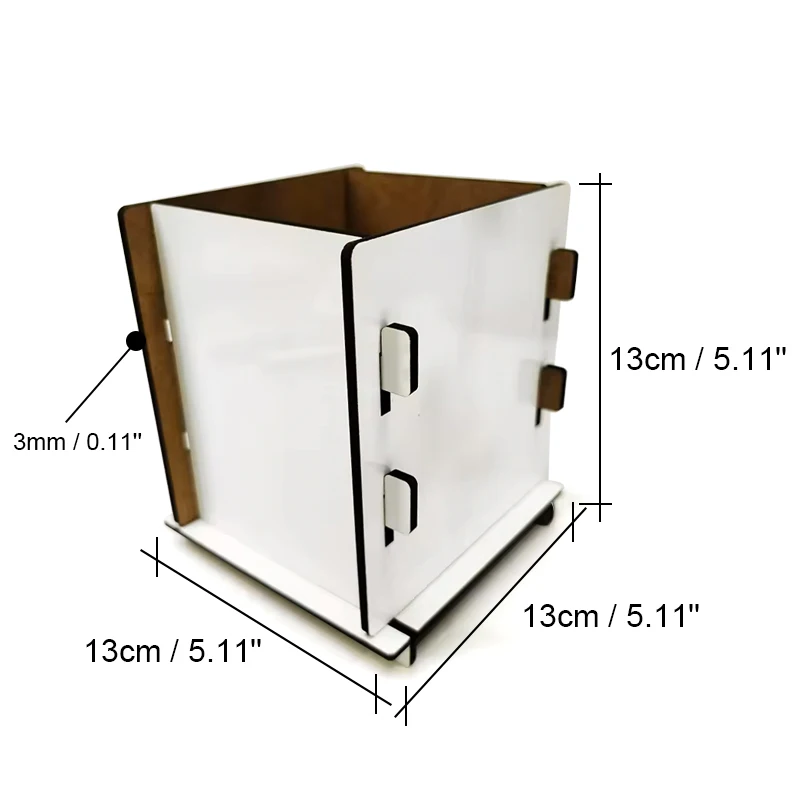 Personalized DIY Logo Wooden MDF Pencil Holder Box Sublimation Blank MDF Pen Holder