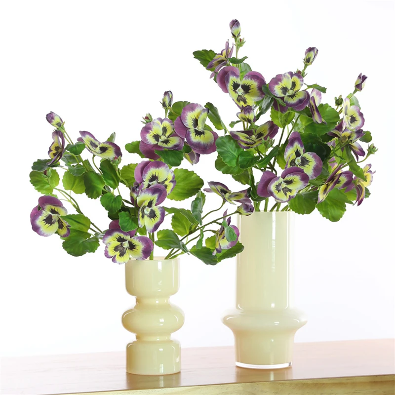 New Coming Popular Wedding Flower Artificial Fringed Iris Flower Silk Artificial Pansy Leaves Bouquet