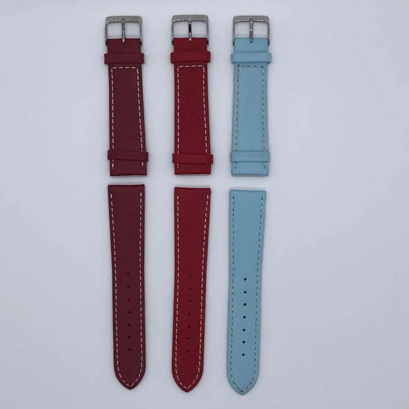 Good Quality Italian Original Genuine Fashionable Changeable Black Handicafted Grain Epson Leather Watch Strap