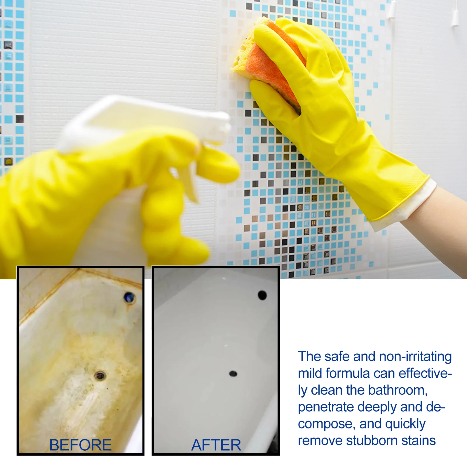 OEM Bathroom Cleaner Spray Stubborn Stain Cleaner Descale Wash Basin Limescale Clean Rust Removal Toilet Descaling Agent