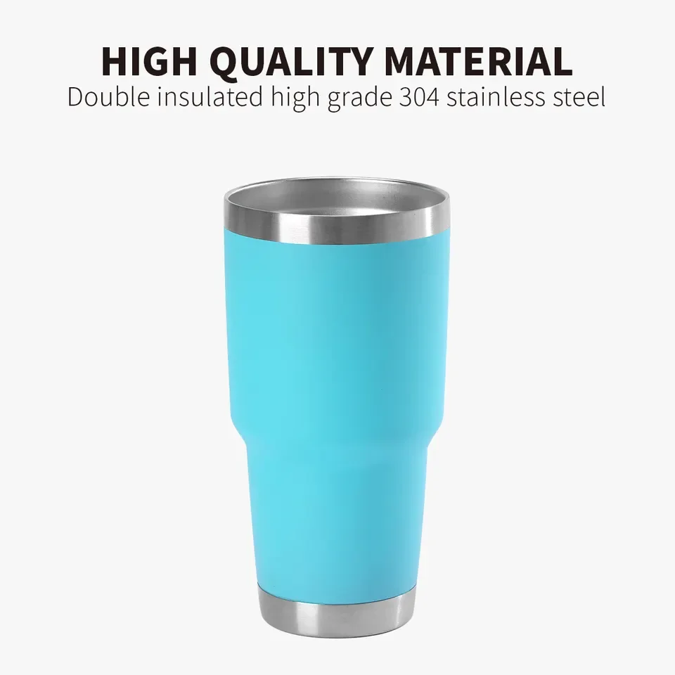 Double Wall Vacuum 30 oz Hot Tumbler Stainless Steel Insulated Travel Mug with Straw Slider Lid with Cleaning Brush
