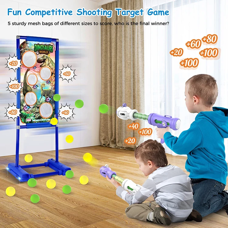 Wholesale new Equipped with 2 soft bullet guns 24 particle bullets and a bracket Mobile remote control Air Gun EVA Target