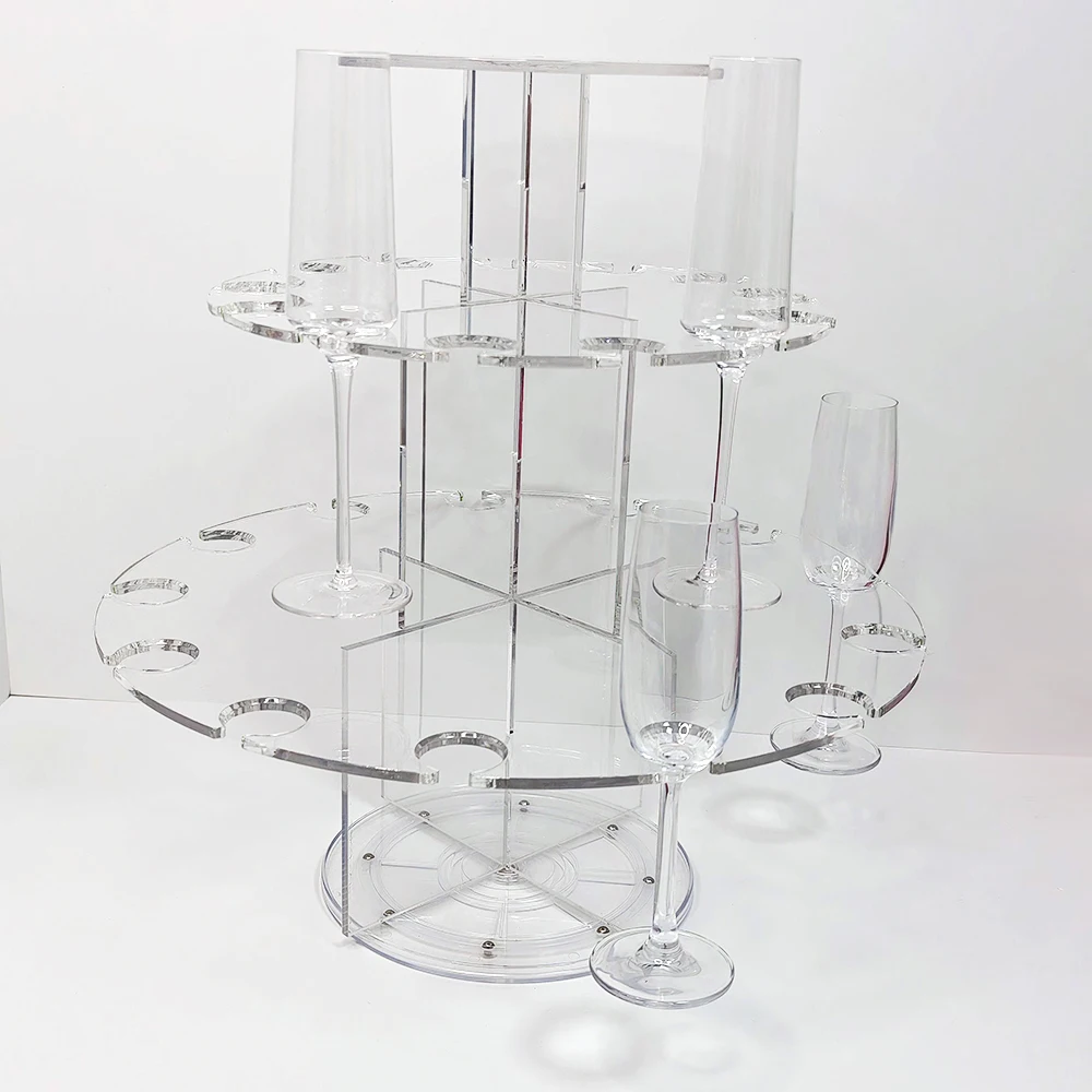 Round Shape Acrylic Champagne Wall Holder Wedding Acrylic Champagne Wall Stand For Events