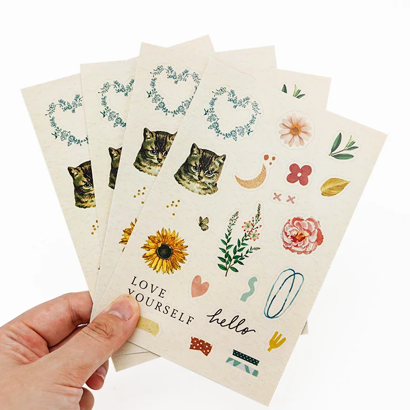 Custom size printed logo Self-adhesive waterproof vinyl packaging sheet roll label sticker Kiss cut label sticker