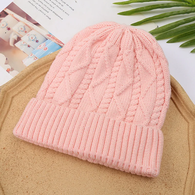 Quality Choice Unisex Winter Warm Hat Outdoor Knit Chunky Beanie with Soft Feature Patterned Beanie Machine Knitting