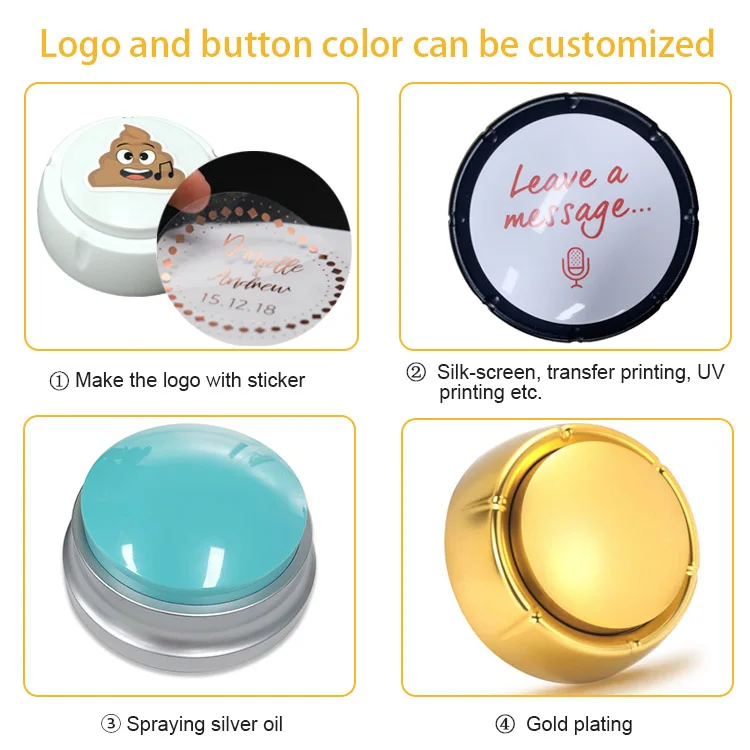 Custom big easy recordable button sound buzzer button animal sounds button