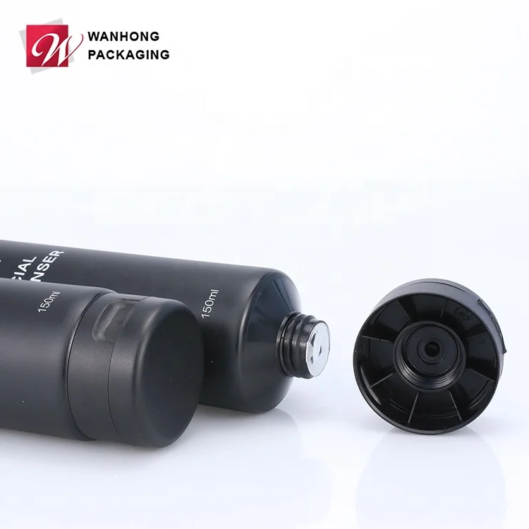 
Factory Price 150ML Customized Plastic Packaging Matte Black Cosmetic Tube 