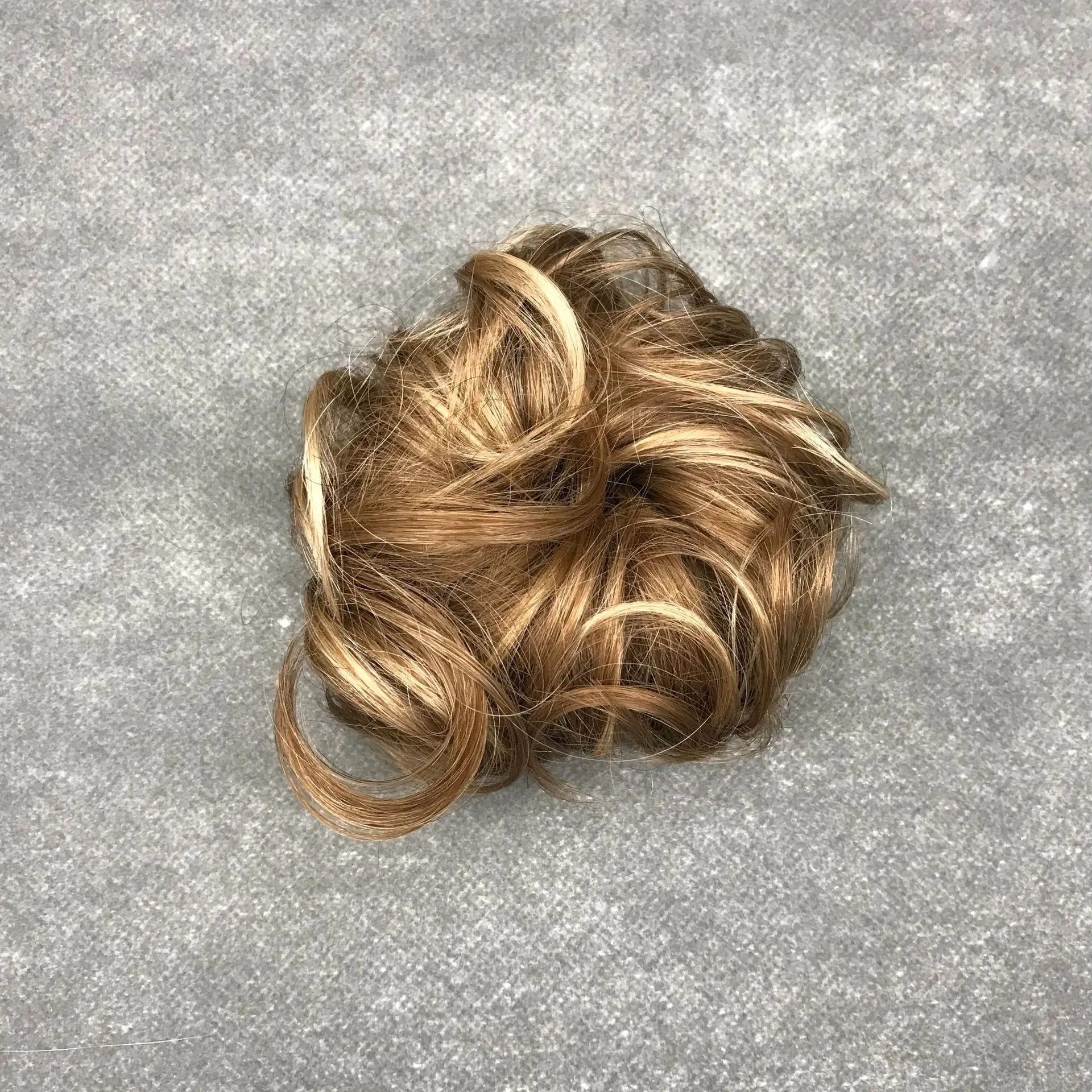 Women Girls Curly Scrunchies Chignon Hair Bun With Rubber Bands Human Hair Ring Wrapped On Messy Hair Bun Ponytails