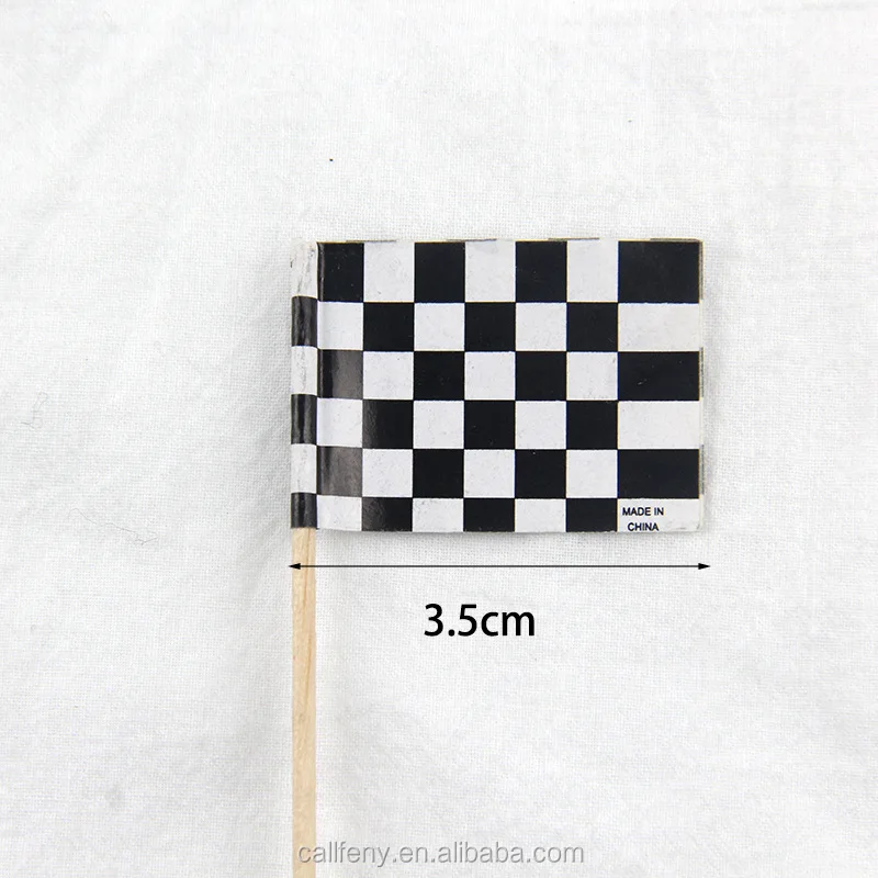 24pcs Checkered Racing Flag Party Cupcake Picks Toothpick Flag Dinner Flags birthday cake topper