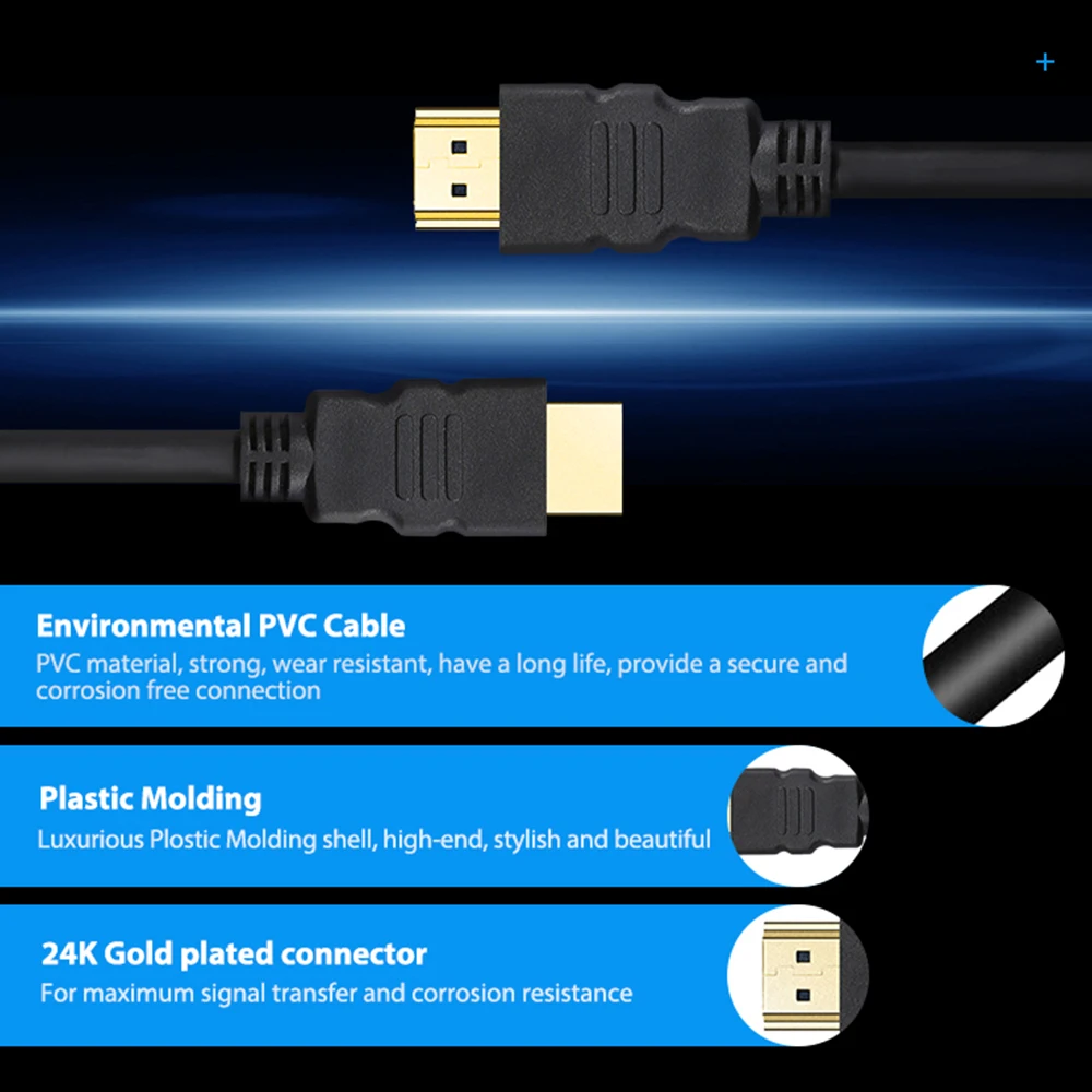 4k @ 60 Гц 2 0 HDMI кабель высокоскоростной позолоченный 1 5 м 3 10 15 20 шнуры для экрана