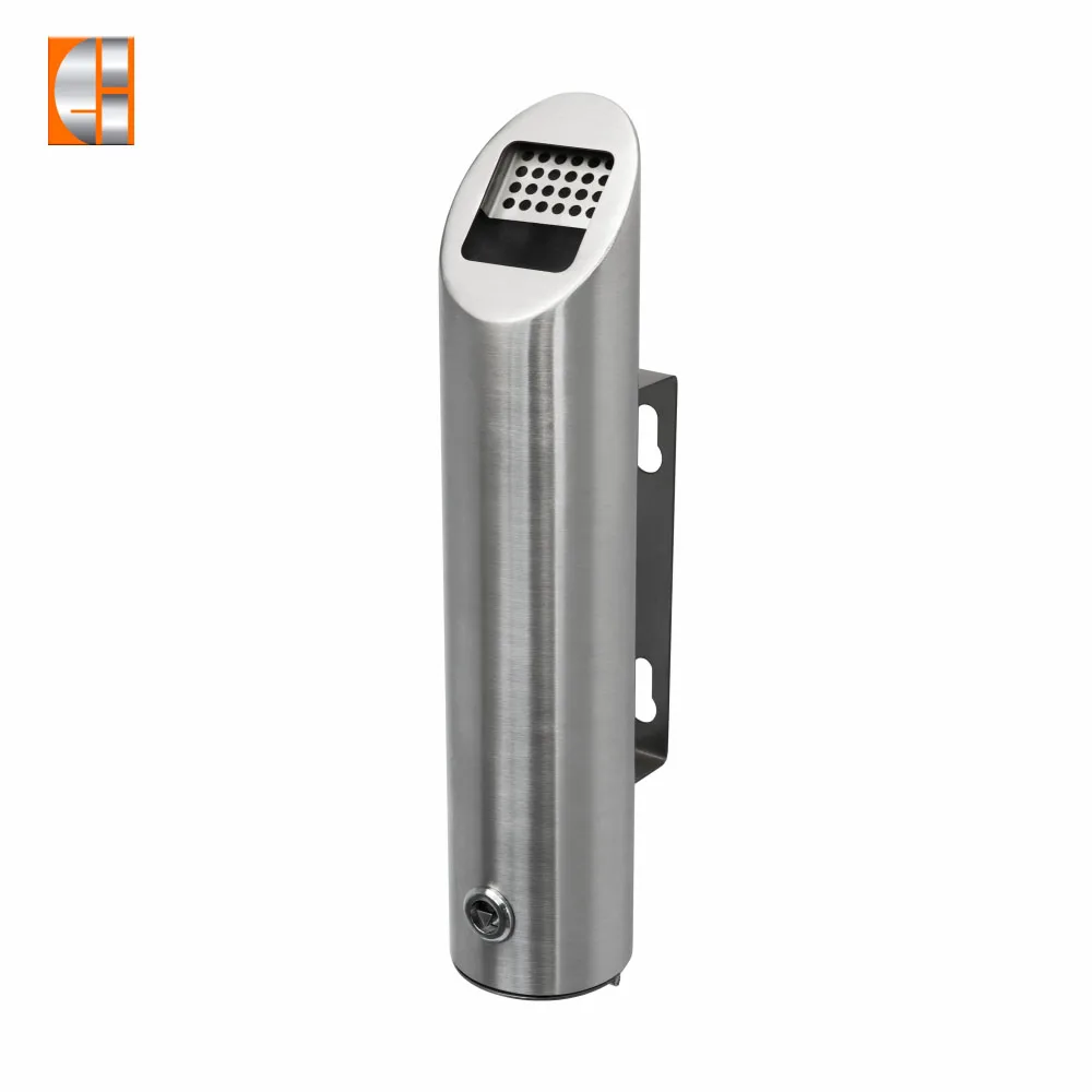 Stainless steel cigarette bin wall mounted ashtray ash disposal outdoor cigarette bin custom OEM ashtray supplier