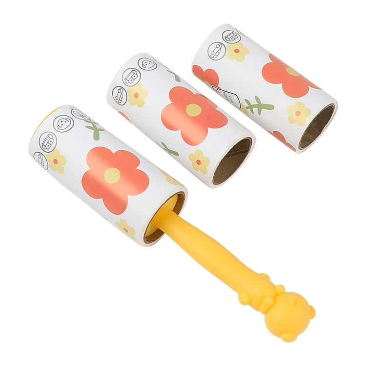 Multi-colors custom handles Lint Roller Dusting Sticky Hair Brush Straight Shank Dusting Brush Can Be Replaced