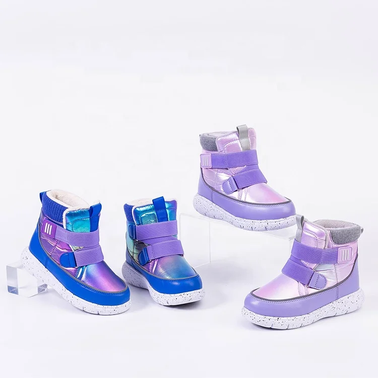 
Shiny Ankle Kids Winter Snow Boots Anti-Slip Anti-Collision Hight-Cut For Outdoor Skiing Children Winter Boots Baby 