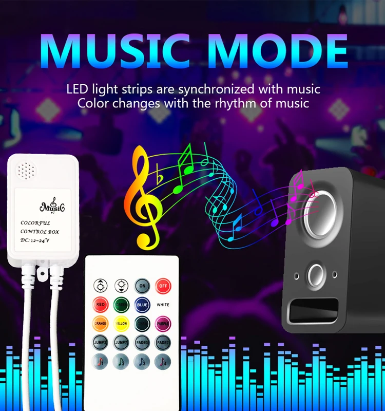 Indoor double line installation 10 meters music sync flexible rgb led strip light