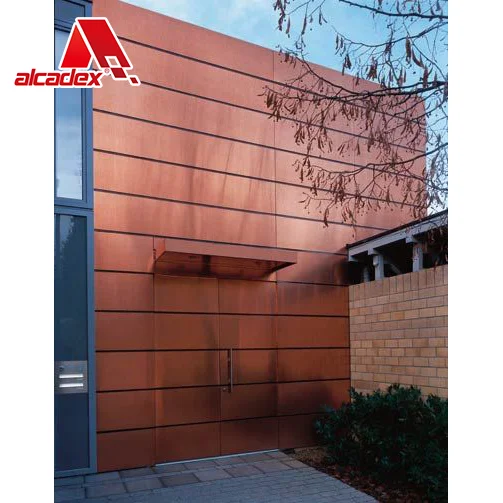 Copper composite panel aluminium double face sandwich exterior building curtion wall cladding
