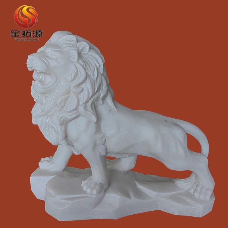 Factory Wholesale Custom life size White marble lion statue stone carving and sculpture