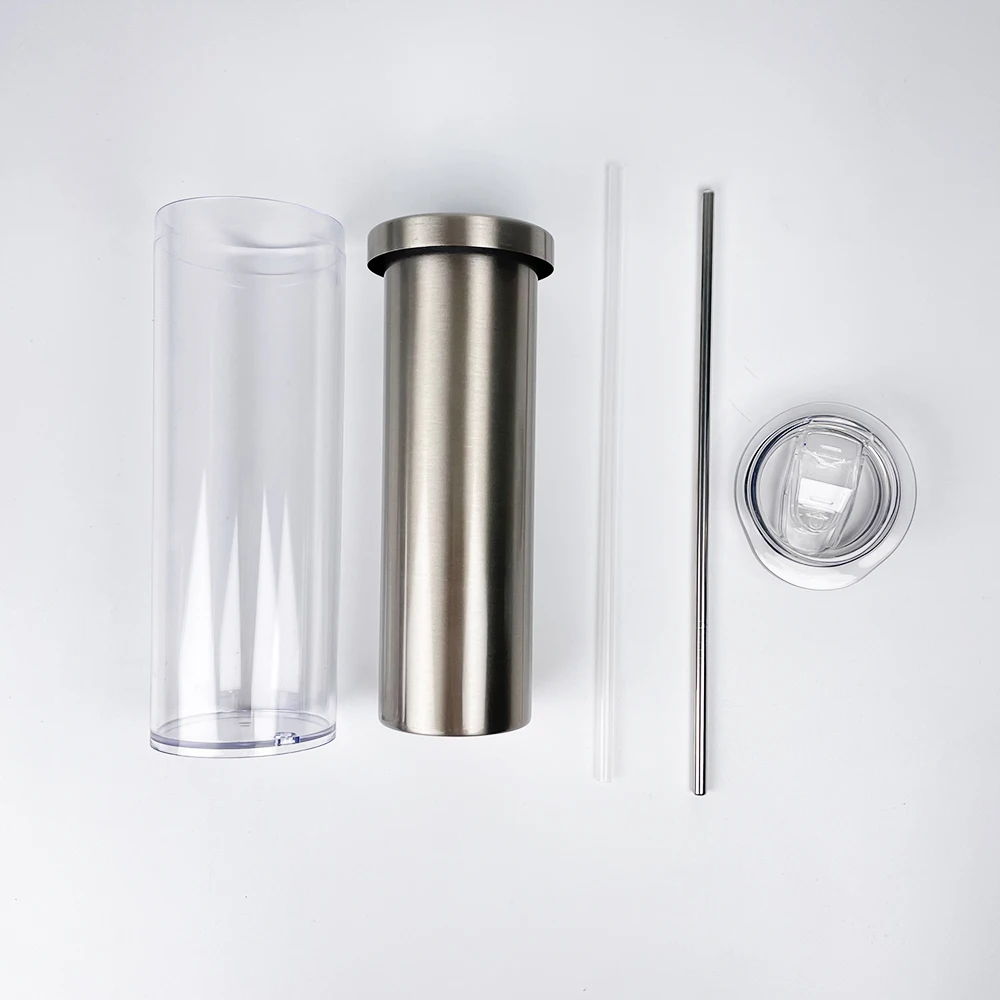 new style USA 20oz sublimation storyboard stainless steel snow globe tumbler with sliding lid and straw for DIY glitter craft