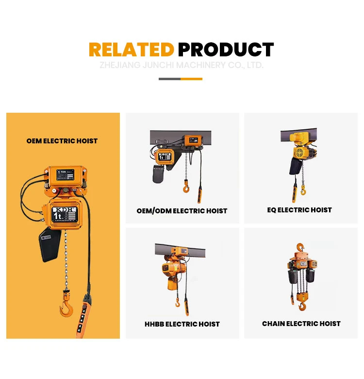 Advanced Precise Lifting Operations Electric Chain Hoist EQ 3 Ton 1000 2000 5000Kg With Electric Trolley