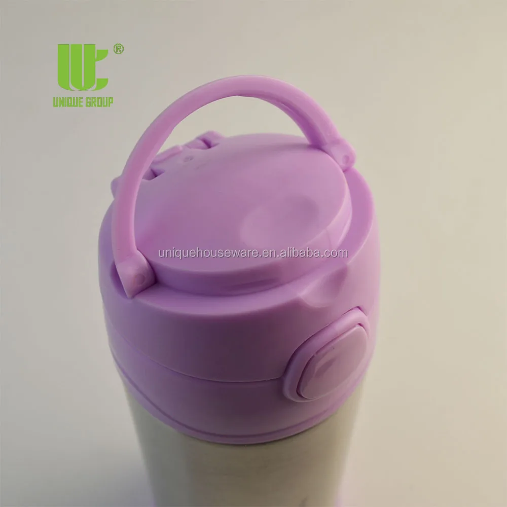 Vacuum Insulated Water Bottle with Straw Hided Handle OEM Service Food Grade Stainless Steel Wholesale Kids 12oz Custom Color