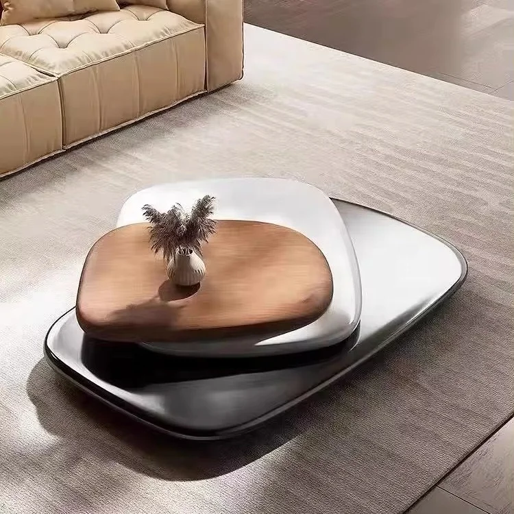 Italian designer shaped creative coffee table minimalist rotating coffee table for living room home